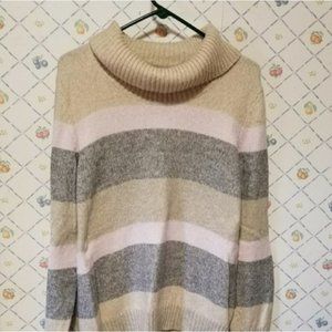 Croft & Barrow striped cowlneck sweater size XL